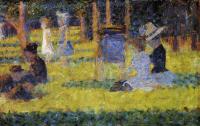 Seurat, Georges - La Grande Jatte, Woman Seated and Baby Carriage
